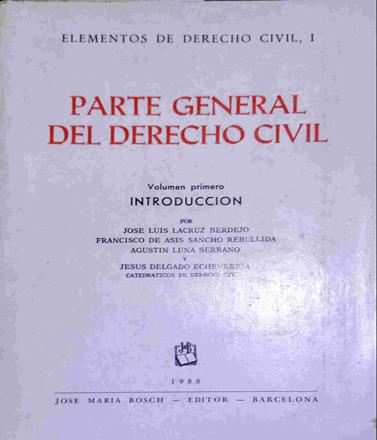 Parte general del derecho. Introducción | 138601 | Lacruz Berdejo, José Luis