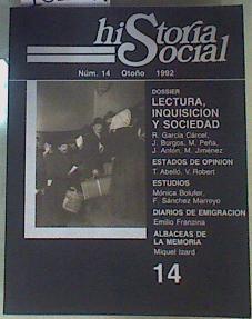 Historia Social. Núm 14. Otoño 1992 | 161299 | Javier Paniagua/José A. Piqueras
