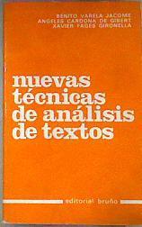 Nuevas Tecnicas De Analisis De Textos | 13133 | Angeles Cardona, Varela Jacome Benito/Xavier Fages